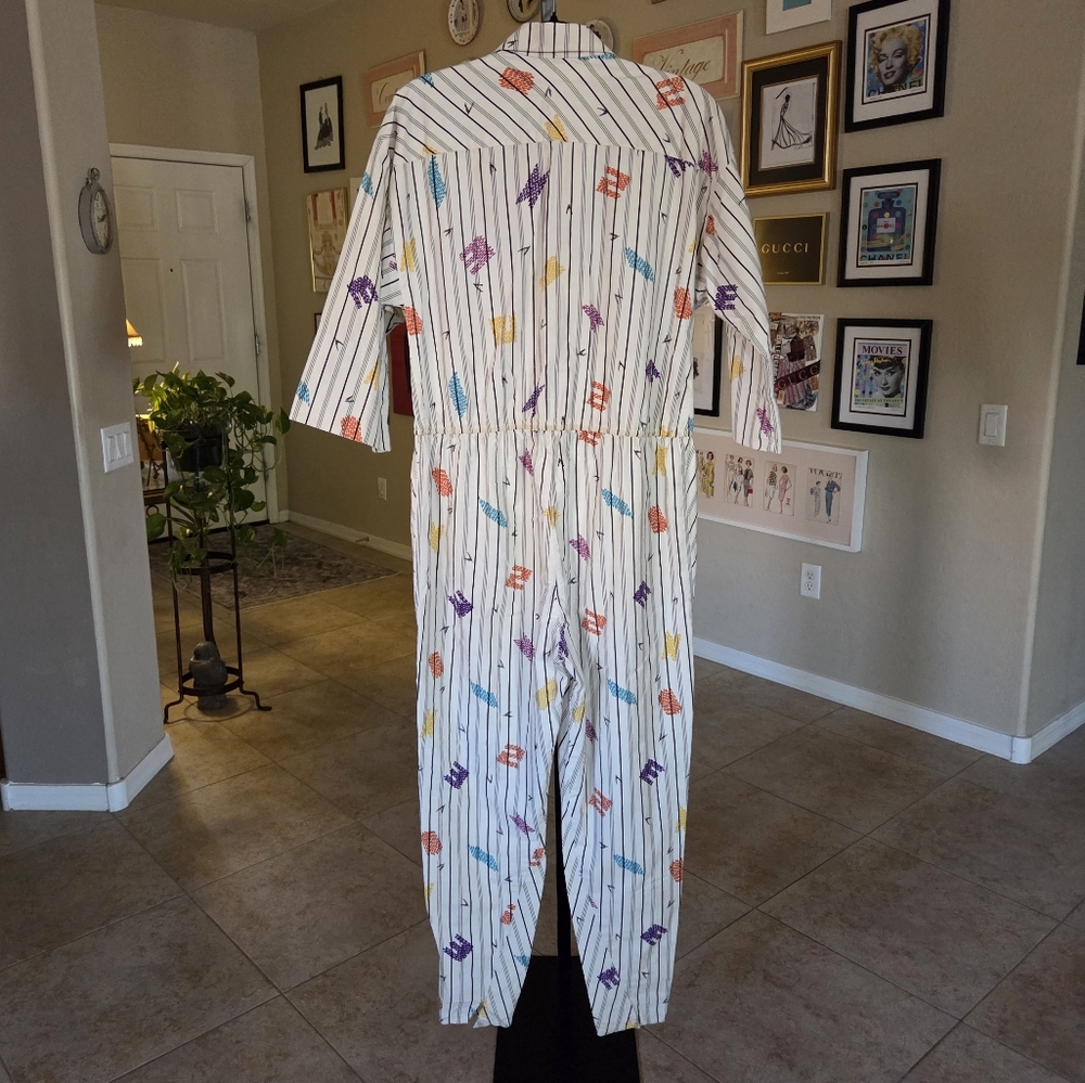 Barboglio Cristina Jan 1980s Multicolor Cotton‎ Jumpsuit - Picture 6 of 10